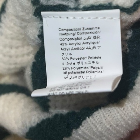 🟣Dazy Green & White Striped Knit Sweater – Size Medium - Picture 4 of 4